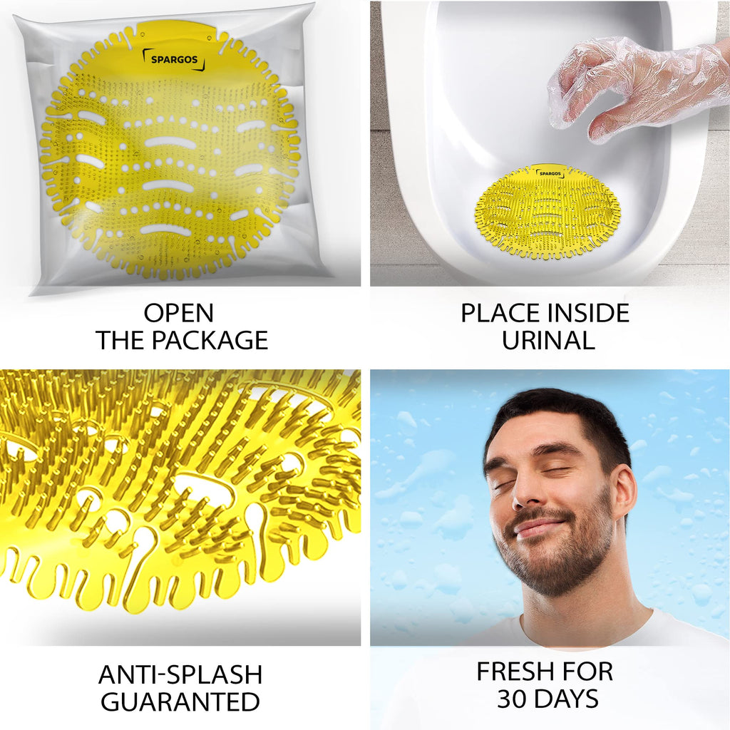 Spargos Urinal Screen Deodorizer, 36 Pack, Anti-Splash Cakes