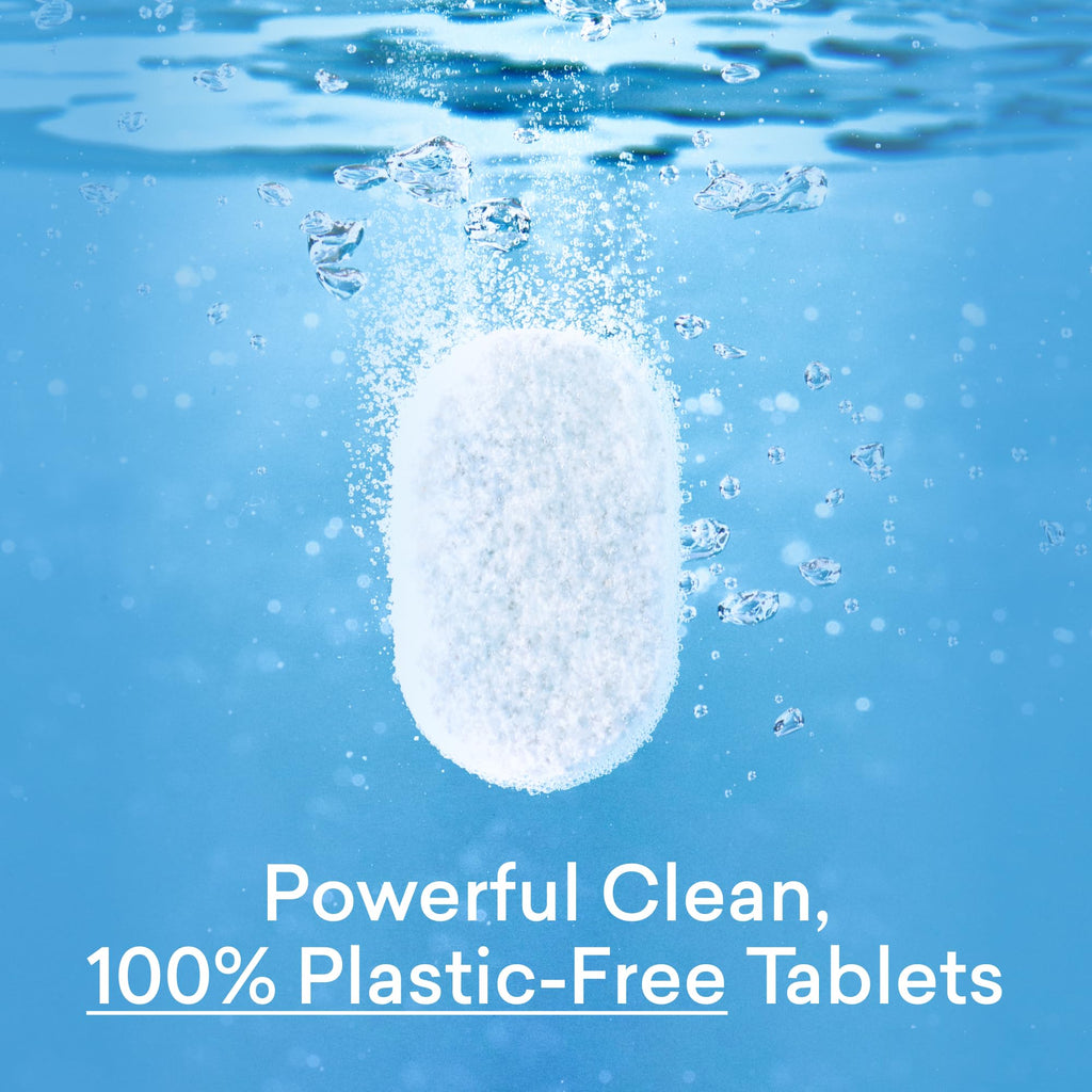 BLUELAND 100% Plastic-Free Dishwasher Detergent Tablets, 60 Count, Free & Clear, Eco-Friendly Dishwashing Pods, Natural, Sustainable