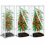 Garden Bird Netting, 3 Pack Tomato Cage Netting with Zipper, 18" x 60"