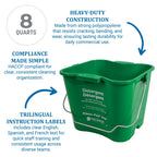 San Jamar Kleen-Pail® Plastic Pro Cleaning Bucket 8 Quarts Green