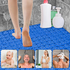 ToLanbbt Modular Interlocking Cushion 12P 11.8" x 11.8" Interlocking Rubber Floor Drain Holes Non-Slip Splicing Drainage Mats for Deck, Shower, Kitchen, Drain Pool, Sauna Bath, Indoor Outdoor (Blue)