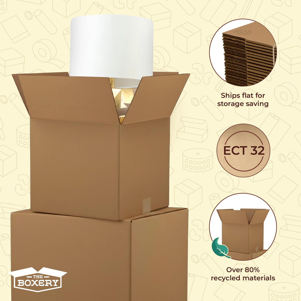 The Boxery Cube 11 x 11 x 11 inch Medium Corrugated Cardboard Boxes 25 Pack