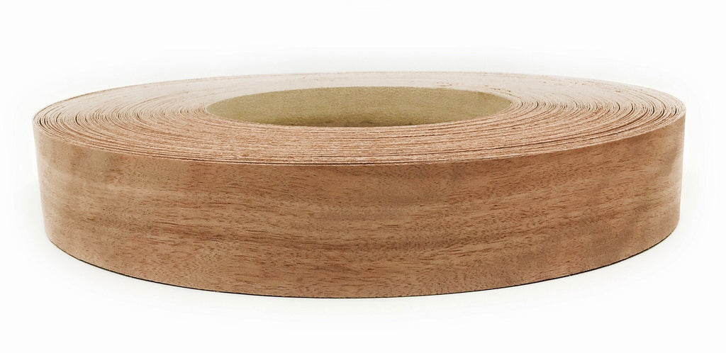Edge Supply Mahogany 2 in x 25 ft Roll – Pre-Glued Iron On Wood Veneer Tape – Wood Veneer Edge Banding Tape with Hot Melt Adhesive, Smooth Sanded Finish Ideal for Furniture & DIY, Made in USA