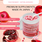 Umeken Pomegranate Zakuro Ball Chewable Supplement, Natural Pomegranate Extract with Vitamins and Minerals, Japanese Supplement for Women, 360 Count per Bottle, 4 Month Supply, Pack of 2 Bottles