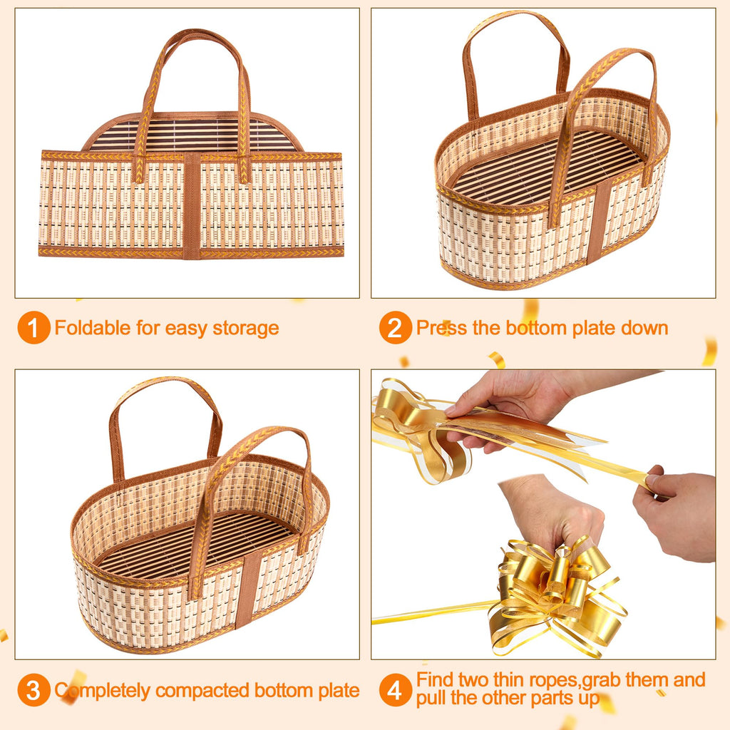 Orchidleaf 2 Set Baskets for Gifts Empty, Woven Bamboo gift baskets empty