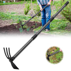 Hoe and Cultivator - 60” Long Handle - Heavy Duty Garden Hoe Tiller, Standing Hoe Garden Tools Durable Cultivator Hoes Hand Rake Fork for Gardening Weeding Planting Loosening Soil