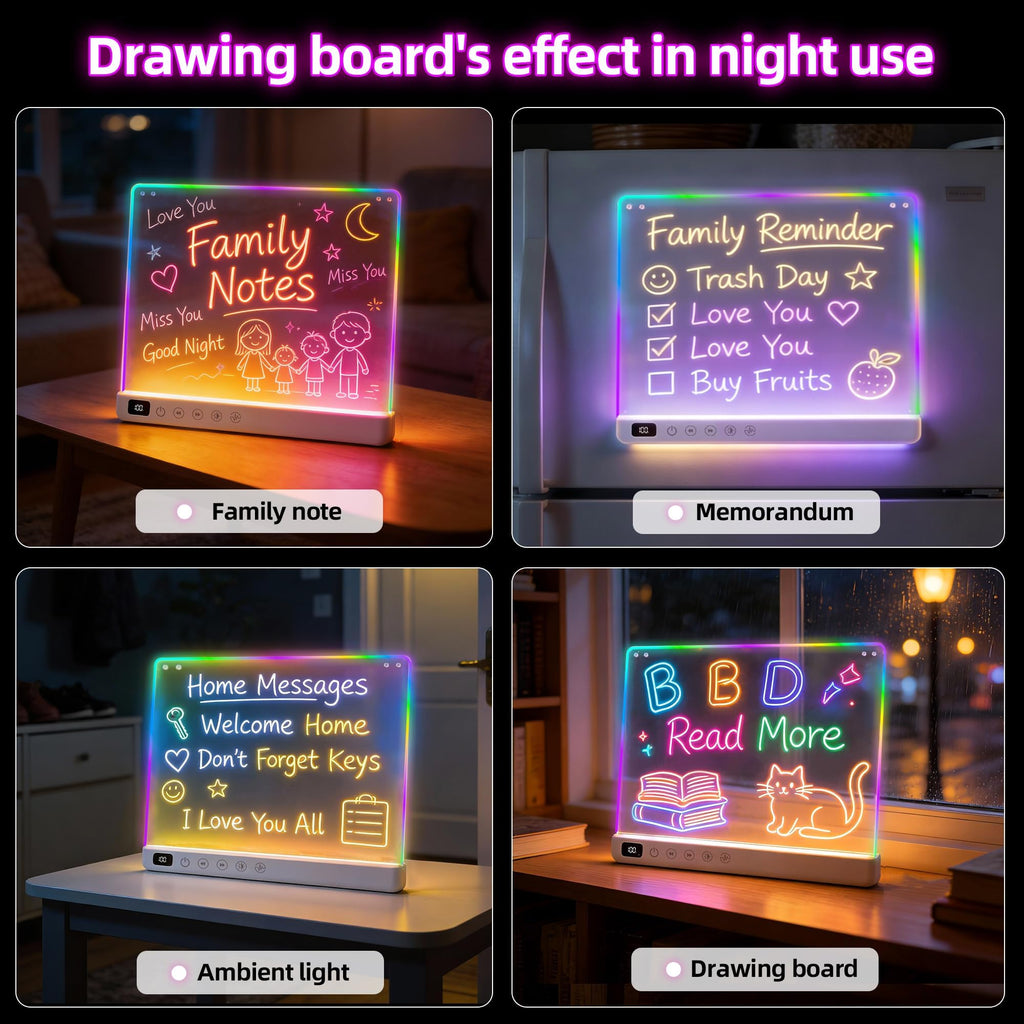 Cosmody Rechargeable LED Drawing Board,Gift for Boys Girls Ages 3+ (White)