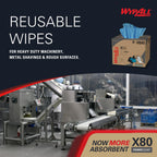 WypAll PowerClean X80 Cloths Heavy Duty Wipes (41041), Brag Box, Extended Use Towels, Blue (1 Pack of 152 Sheets, 152 Sheet Total)