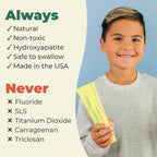 Happy Tooth Hydroxyapatite Toothpaste, Fluoride Free, Natural Whitening for Kids, Toddlers and Adults, SLS Free, Enamel Safe, Dentist Formulated with Clean Ingredients, Lemon Twist Flavor, 3.4 oz