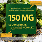Liposomal Sulforaphane Supplement 150mg, from Broccoli Seed Extract w/Myrosinase, Quercetin, Glutathione, Sulforaphane Supplement Gummies for Antioxidants Detox Cellular Brain Health, Chewable 60Cts