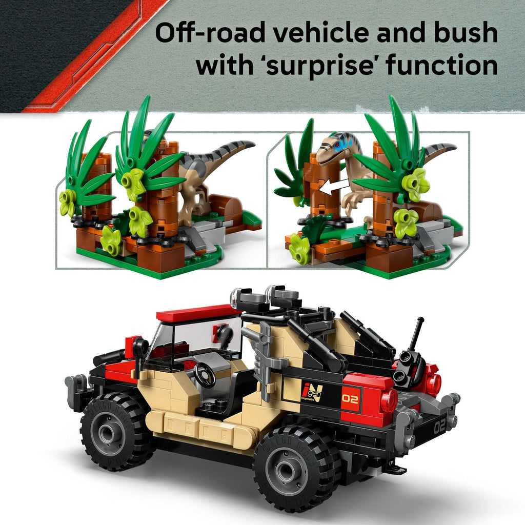LEGO Jurassic World Raptor Off-Road Escape Dinosaur Toy - Building Playset with Dinosaur Action Figures, Jurassic World Toy for Boys & Girls, Ages 6+ - Gift Idea for Birthdays - 76972