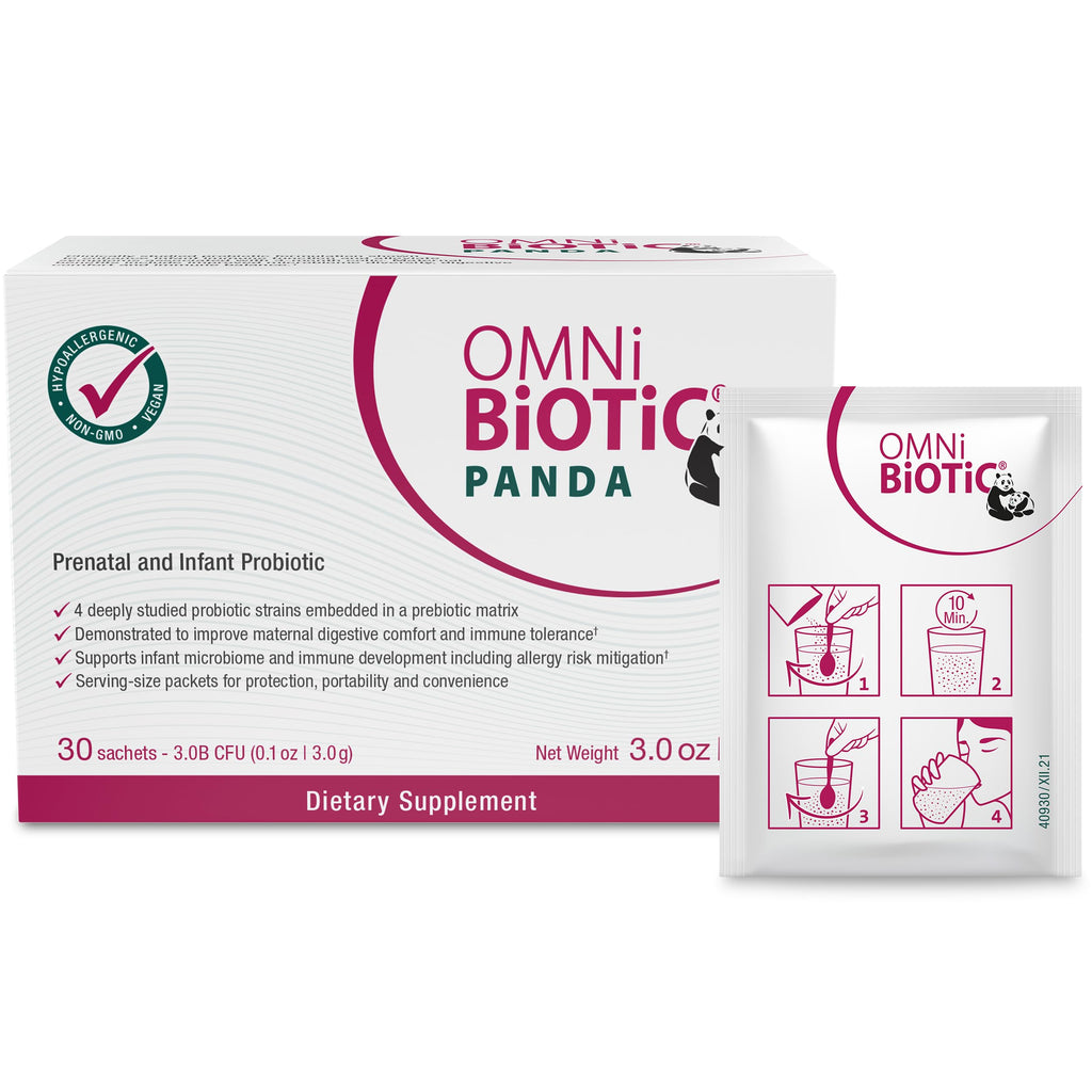 OMNi BiOTiC Panda - Probiotic for Mom and Baby - Prenatal and Infant Probiotic – Gut Health & Immune System Support – Vegan and Hypoallergenic - Non-GMO (1 Pack)