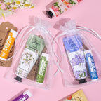 AZEN 32 Sets Bulk Gifts, Hand Cream and Lip Balm Bulk Set with Organza Bag Thank You Card, Baby Shower Wedding Gifts for Guests, Bridal Wedding Favors, Valentines Gift for Women