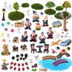GGSTDDUP 82 Pcs Miniature Gnome Resin Figures, Fairy Garden Accessories Set