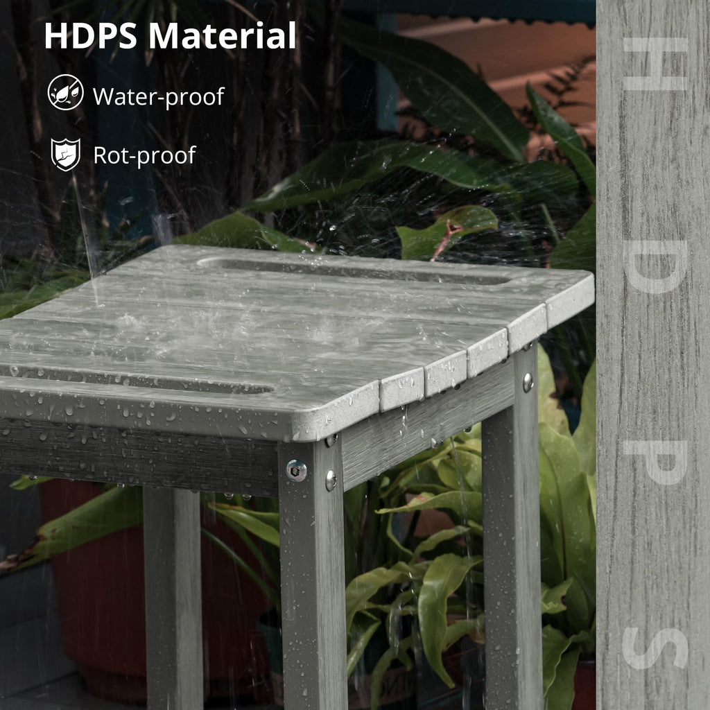 LUE BONA HDPS Shower Benches for Inside Shower, Gray Shower Stool for Shaving Legs with Shelf, Waterproof Shower Chair Seat for Spa Bathroom, Weather Resistant/Non-Slip/Handles/Indoor or Outdoor Use