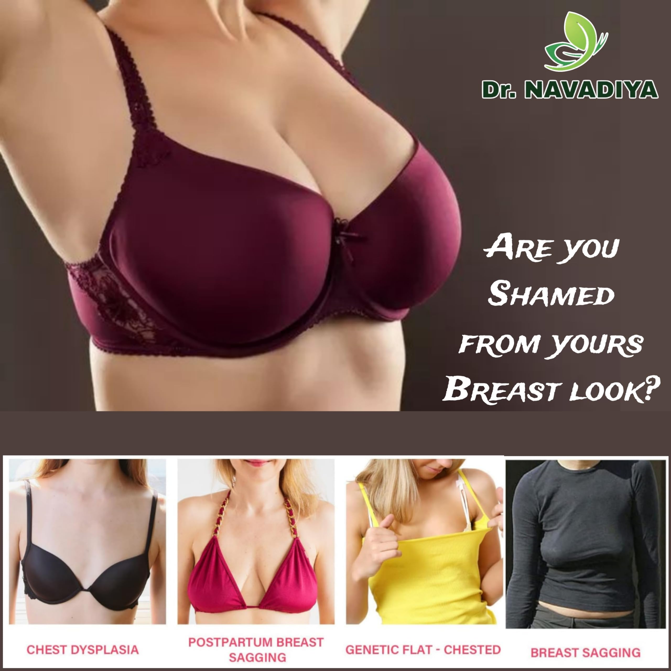 Dr. Navadiya Most Trusted Breast Enhancement & Enlargement Pills* | Enjoy Bigger, Larger, Fuller, Perkier, Firmer, Beautiful Perkier for Women and Men | 60 Capsules