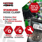 NITRO4X4 Stainless Steel Hose Clamps Set - 26 Pack Adjustable Hose Clamp (1/4 to 2-3/4 Inch, 6-70mm) - Heavy Duty Radiator Hose Clamps for Fuel Line, Plumbing, Automotive, and Mechanical Applications