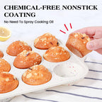 AOTASO 3 Pcs Silicone Baking Pan Set - Including Mini Loaf Pan, Standard Muffin Pan and Mini Muffin Pan - Silicone Cupcake Molds With Metal Reinforced Frame (Cream)