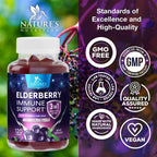 Elderberry Gummies - 3X Strength Black Elderberry Immune Support Gummy with Vitamin C, D3 and Zinc for Kids & Adults, Immune Health Support Supplement Gummy, Black Elder Berry Vitamins - 120 Gummies