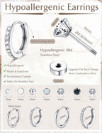 Jstyle Flat Back Earrings for Women Hypoallergenic Silver Earring Stacks