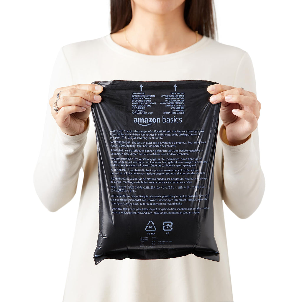 Amazon Basics Dog Poop Leak Proof Bags with Dispenser and Leash Clip, Unscented, 13" x 9", 600 Count