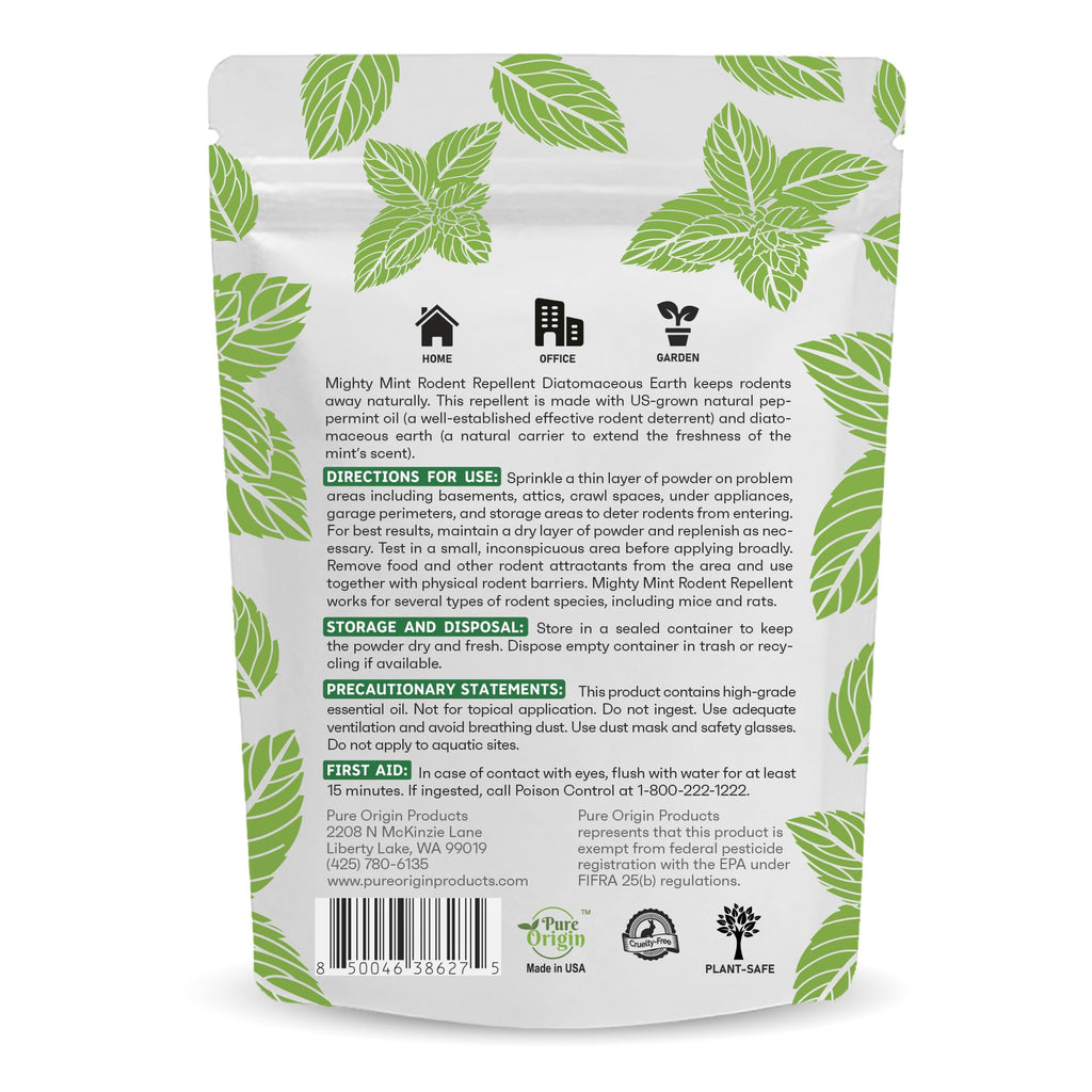 Mighty Mint Rodent Repellent Pest Control, Diatomaceous Earth Peppermint Pest Powder, 1 lb