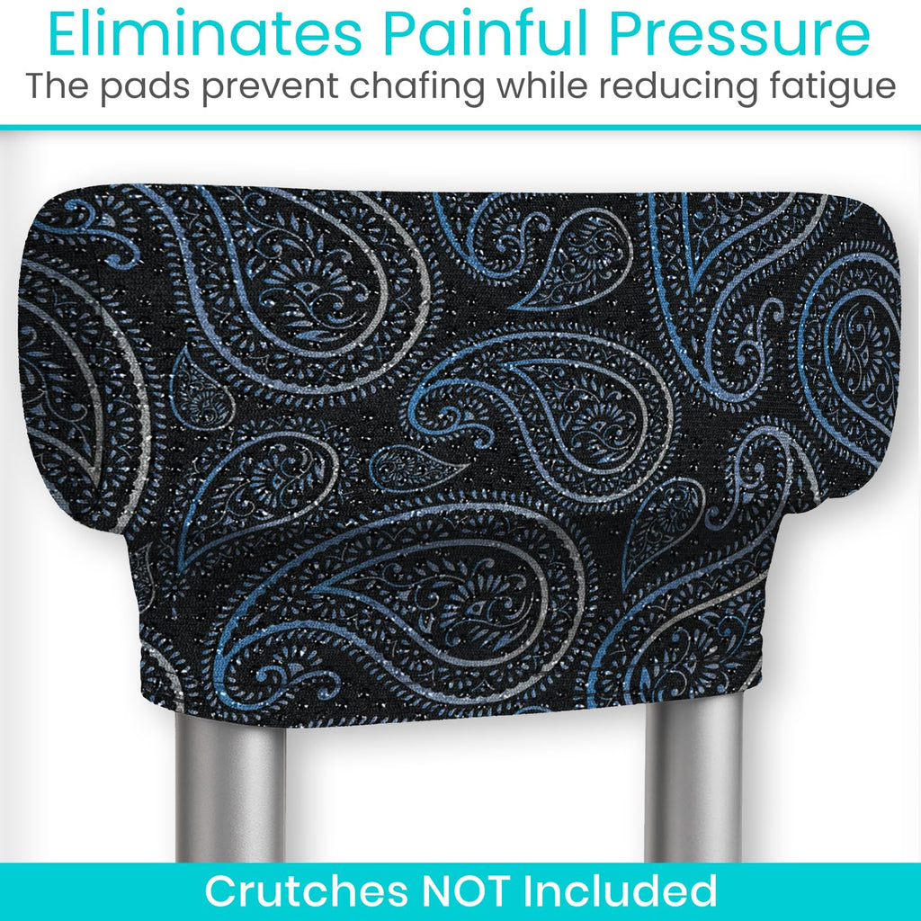 Vive Crutch Pads for Armpits and Hand Grips - Pads for Crutches Handles and Underarms - Crutch Cushions Covers - Soft Padded Under Arm Cover - Crutch Accessories for Women, Men, Kid (1 Pair, Paisley)