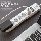 GE Surge Protector Power Strip, 10 Ft Extension Cord, 6 Outlet Extender