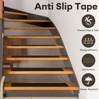 Ealyder Tape Non Slip Tape 6 inch X 30 inch (10-Pack) - Outdoor Waterproof Non Skid Tape, Stair Treads Anti Slip Tape for Step, Deck, Pre-Cut Anti Slip Tape, Black with Roller