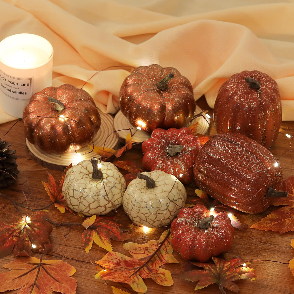 Artgar Pumpkin Decor, 8 PCS Halloween Pumpkin