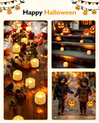 Homemory 48-Pack Novelty Flickering Flameless Tea Lights Candles, 200+Hours Battery-Operated LED Fake Candles for Wedding Table Centerpieces,Proposal,Anniversary, Ivory Base, Ø1.5'' × H1.3''
