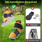 Leweio Aerator Shoes, Lawn Aerator Shoes for Grass with 3MM Metal Bottom, Aeration Shoes for Lawn with Adaptable Straps, Pre-Assembled Aerating Shoes for Lawn with Bend-Resistant Spikes, Green