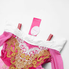 JerrisApparel Girls Pink Princess Costume Halloween Cosplay Party Dress up (Pink with Accessories, 5)