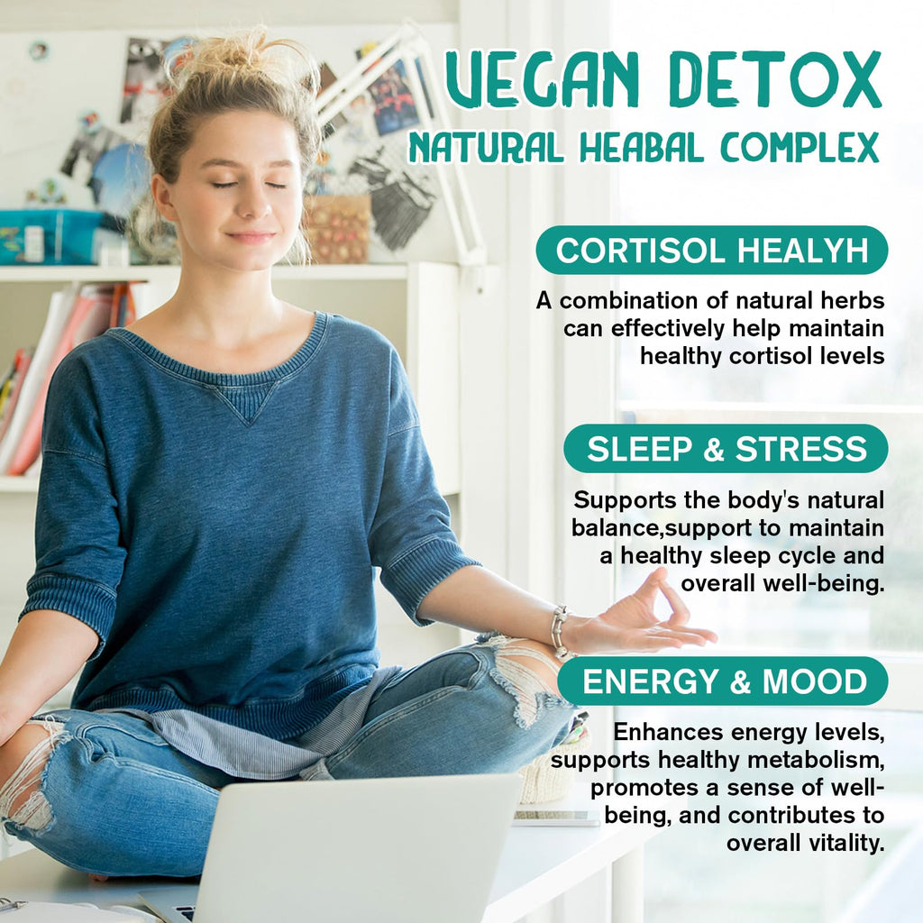 LUCNVEM Cortisol Supplement for Women & Men, Cortisol Reducer Detox Manager, Ashwagandha/Rhodiola Rosea/Magnesium and L-theanine Complex for Mood/Focus & Sleep- 60 Day Vegan Supply