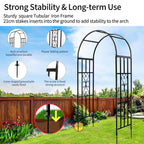 SCENDOR Garden Arbors, Curved Metal Endurable Iron Trellis Plants Stand Use for Outdoor Garden Arbor Climbing Plants Wedding Arches Ceremony