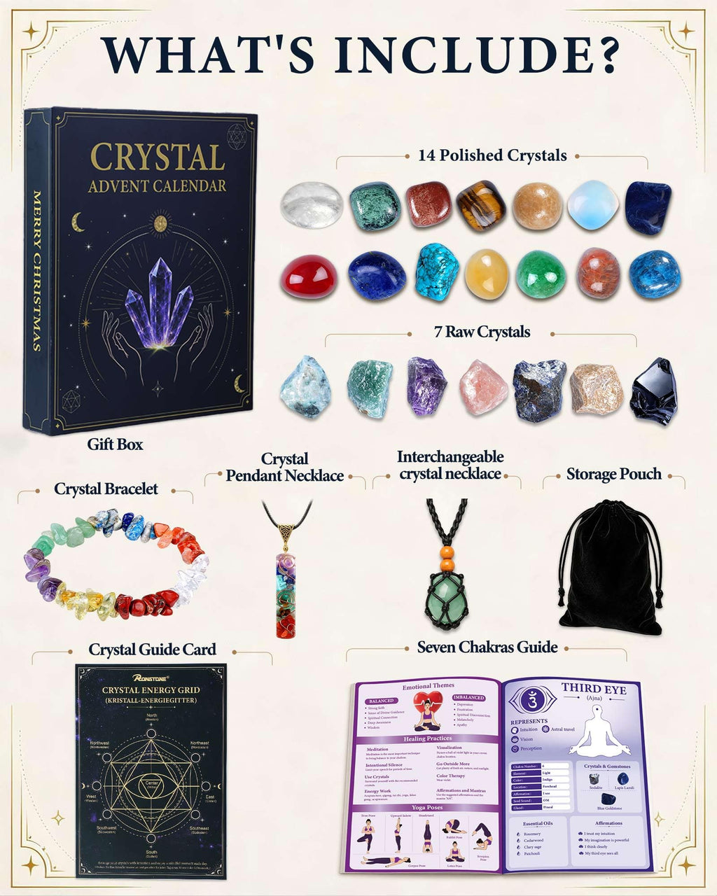 Crystal Advent Calendar 2026 for Women, 24-Day Christmas Countdown Calendar