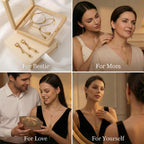 RINHOO FRIENDSHIP Gold Plated Teardrop Jewelry Set for Women(Gold Style)