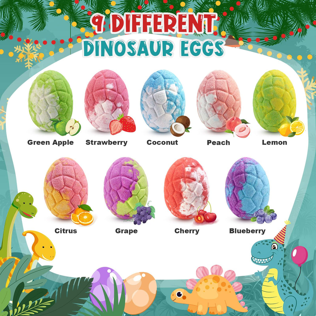 Qivatex Bath Bombs for Kids with Dinosaur Toys Inside, Natural Organic