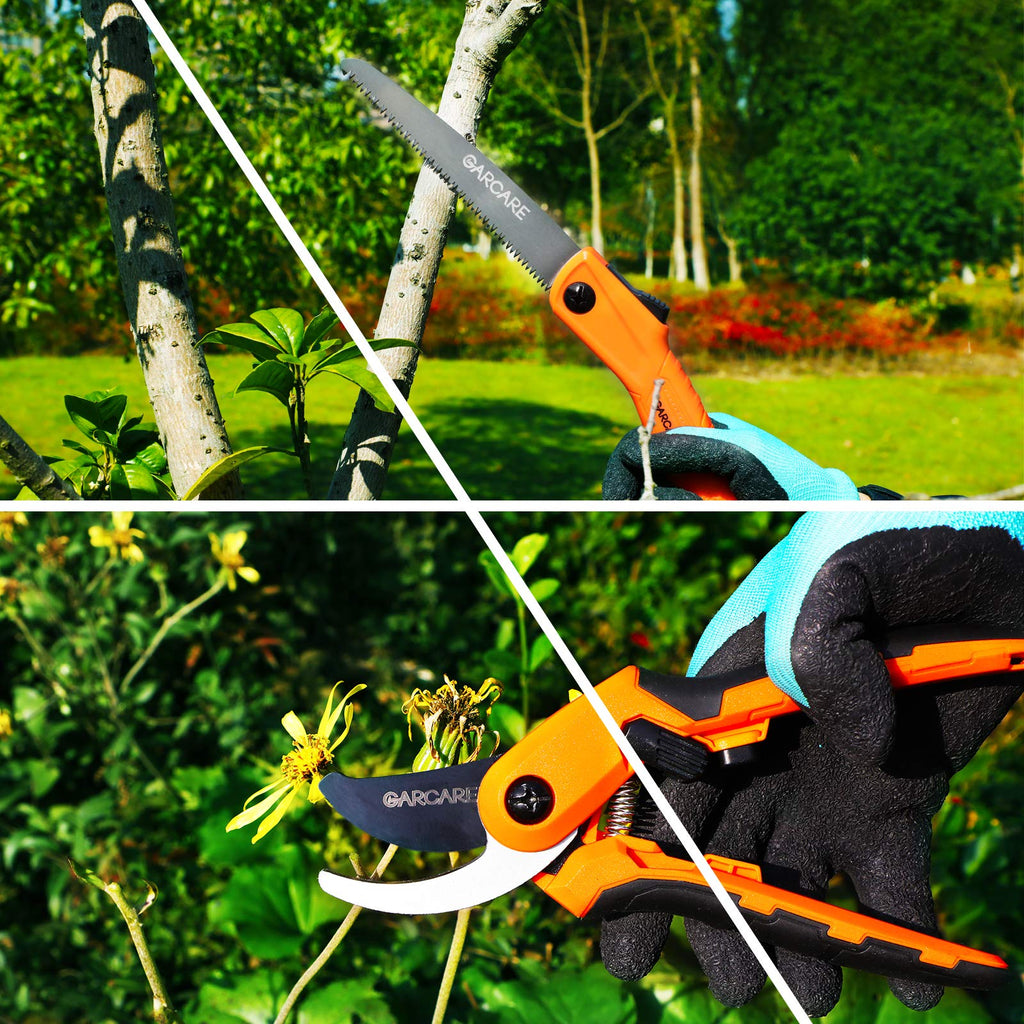 GARCARE Hedge Clippers Pruning Shears 4 in 1 Set Garden Pruning Tool Set