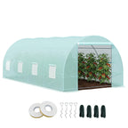 Outsunny 20' x 10' x 7' Walk-in Tunnel Greenhouse Zippered Door Green