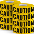 TAPEWELL Premium Yellow Caution Tape Roll, 3 Inch X 1000 Feet, Pack of 8 Bright Yellow Construction Tape for Danger/Hazardous Areas (Total of 8000 Feet)