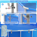 VWAERR 2 PCS Gray Poolside Pool Leaf Skimmer Net Holder Plastic Poolside Pool Pole Hanger Adjustable Telescopic Pole Hooks Brush Hanger Tools for Above Ground Pools