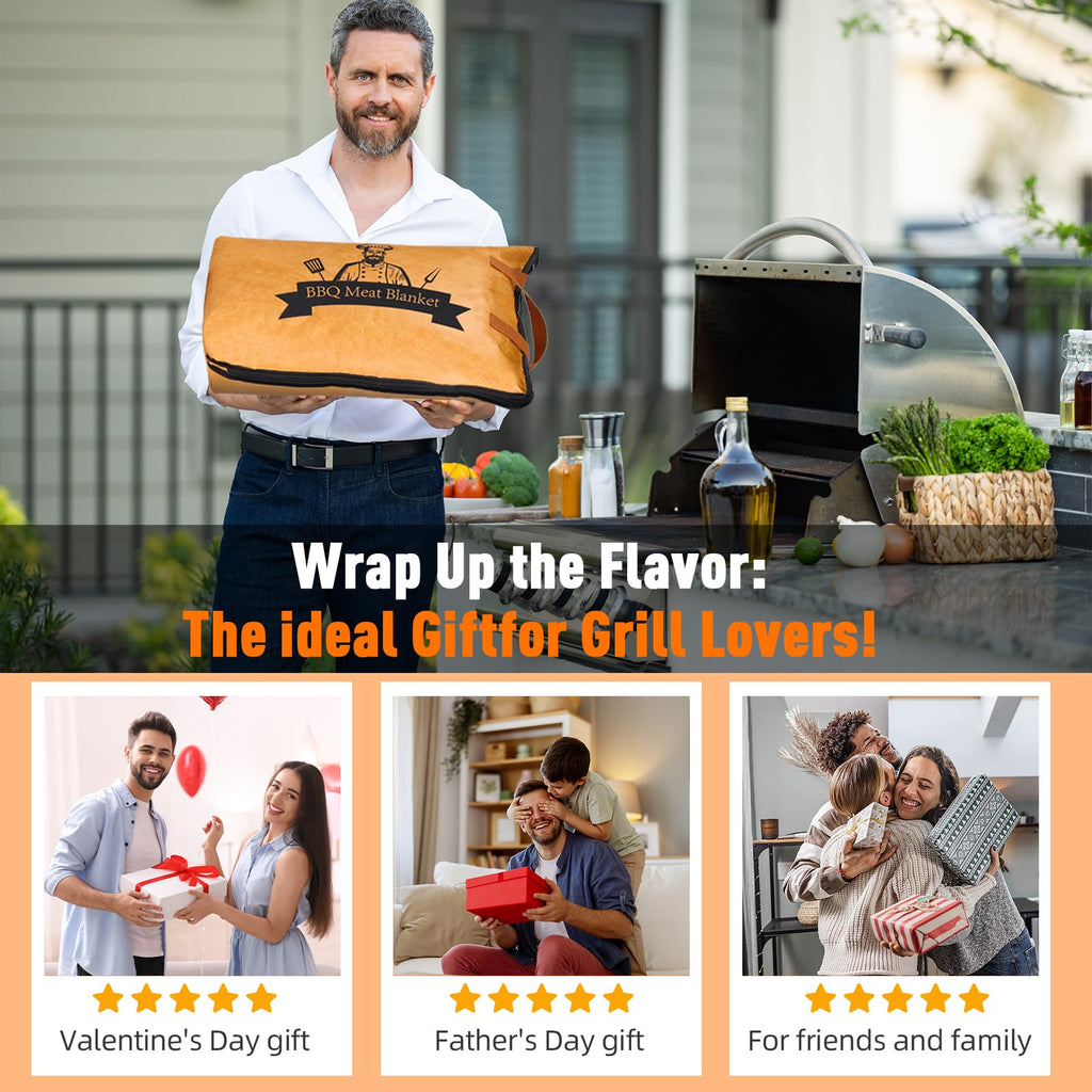 21in BBQ Blanket for Resting Meat - Smoking Meat Insulated Bag for Brisket/Beef/Pork Shoulder/Turkey - Christmas Gifts Stocking Stuffers - Birthday Anniversary Smoker Accessories Gift for Men Him Dad