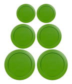 Replacement Lids for Pyrex Containers Round Glass Food Plastic (2) 2-Cup (2) 4-Cup (2) 7-Cup (Green)