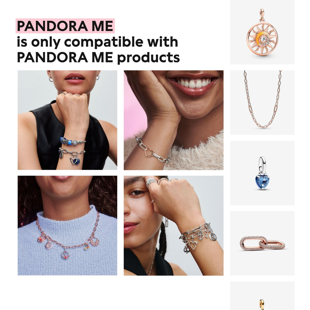 PANDORA Heart Four-Leaf Clover Medallion Charm - Bracelet Charm ME Bracelets - 14k Gold with Clear Cubic Zirconia - Gift for Her - Jewelry for Women with Gift Box