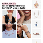 PANDORA Heart Four-Leaf Clover Medallion Charm - Bracelet Charm ME Bracelets - 14k Gold with Clear Cubic Zirconia - Gift for Her - Jewelry for Women with Gift Box