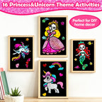 FUNNYB&G Foil Art Craft Kit for Kids, Princess Birthday Gift Toy for Girls