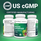 Dr. Berg's Greens Superfood Cruciferous Vegetable Tablets - Vegetable Supplements for Adults w/ 11 Phytonutrient Super Greens Tablets - Energy, Immune System & Liver Veggie Tablets - 250 Tablets