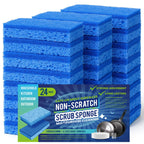 Metflavor Kitchen Sponges, 24 Count, Non-Scratch Scrub Sponge, Dual Sided Cleaning Sponges for Dishes, Kitchen, Bathroom