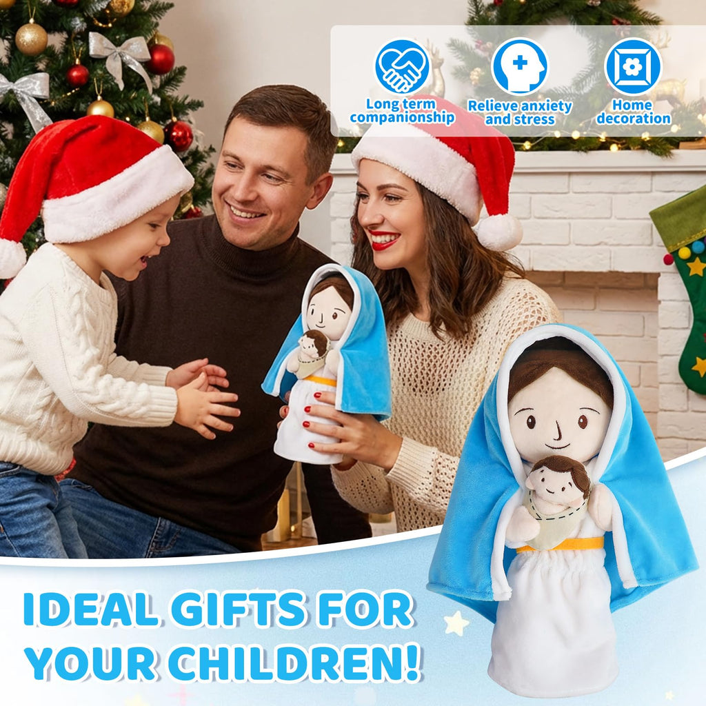 Yelakey Jesus Plush Virgin Mary Doll 11.8" Stuffed Religious Gift for Kids